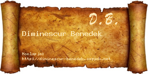 Diminescur Benedek névjegykártya