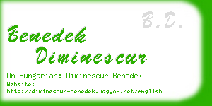 benedek diminescur business card